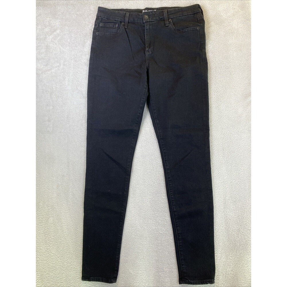 Big Star Alex Skinny Jeans Women's 32 Black Mid Rise Stretch